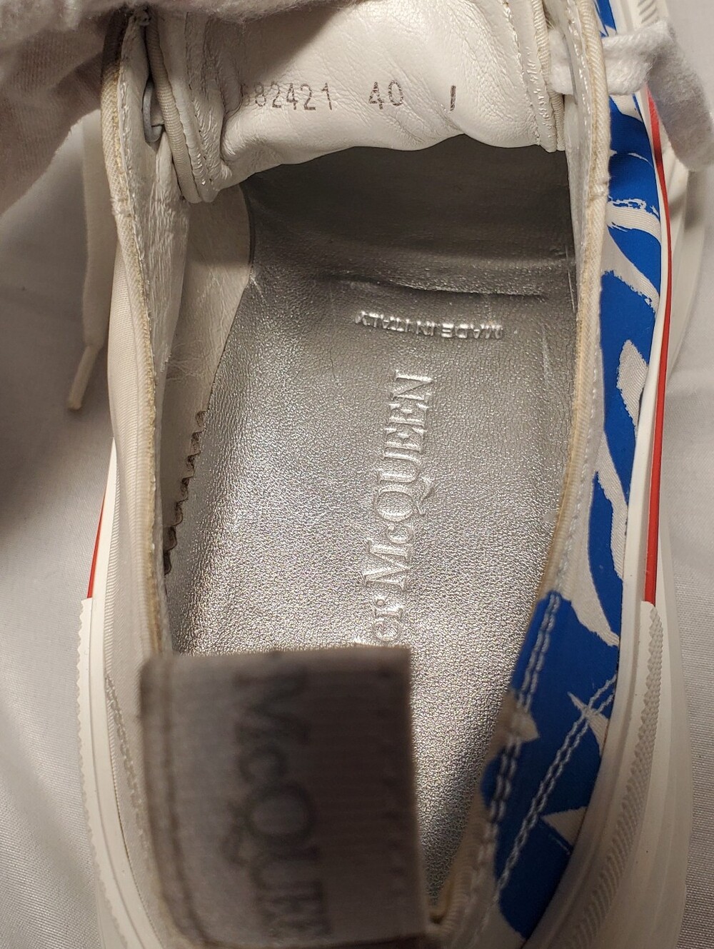 Authentic Alexander McQueen White Platform Sneakers Size 40 - Picture 6 of 11